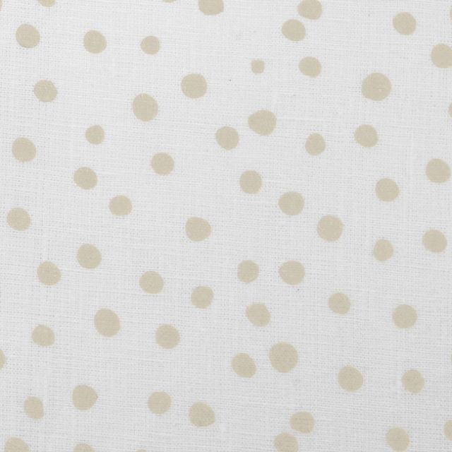 Dottie Powder Sand-WHT - Dotted fabric with light brown spots, 100% Linen