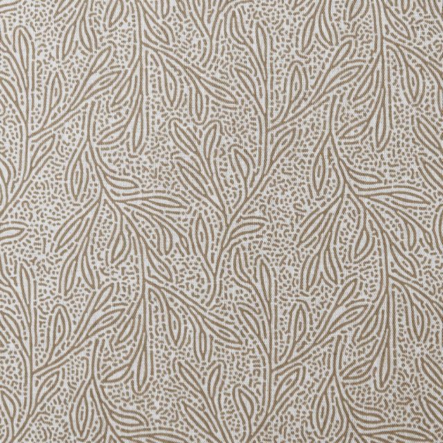 Alma Sand - Curtain fabric with Brown botanical print