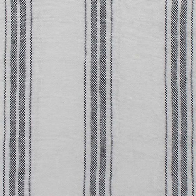 Sari Noir - Striped linen fabric with black stripes