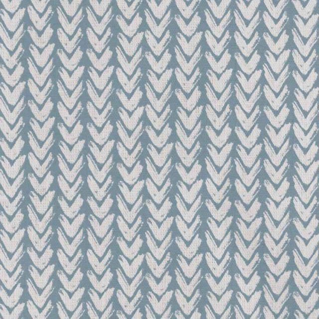 Fia Shadow Blue - Linen curtain fabric, abstract Blue pattern