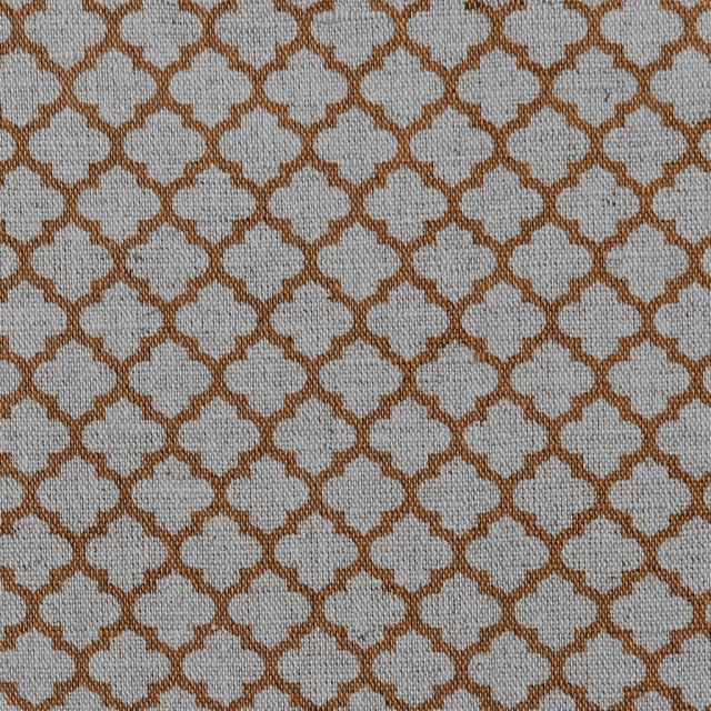 Jonna Tangerine - Curtain fabric, orange moroccan clover pattern