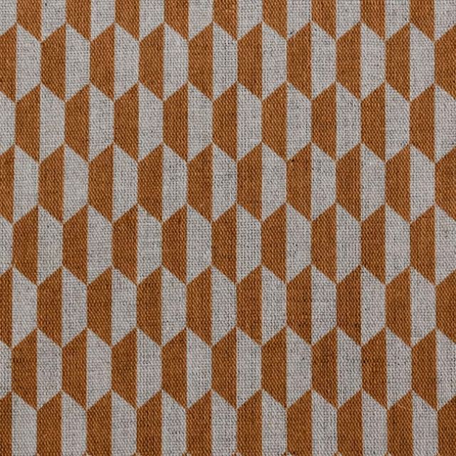 Lana - Tangerine - Fabric for curtains, Orange Print
