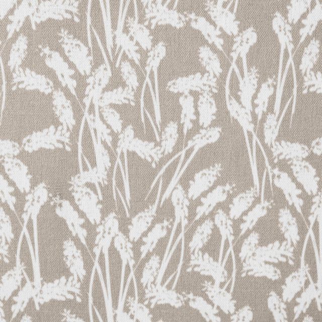 Brithe-INV Taupe- Curtain fabric with Light Brown botanical print