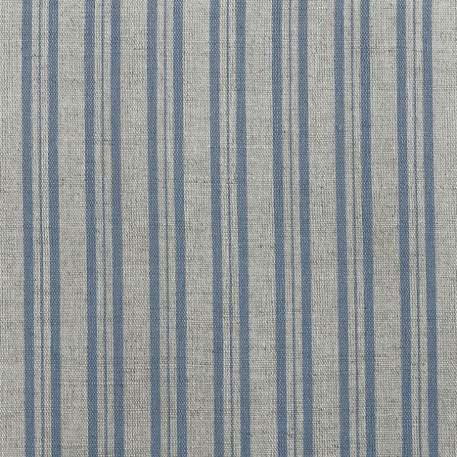 Olga True Blue - Curtain fabric with Blue stripes