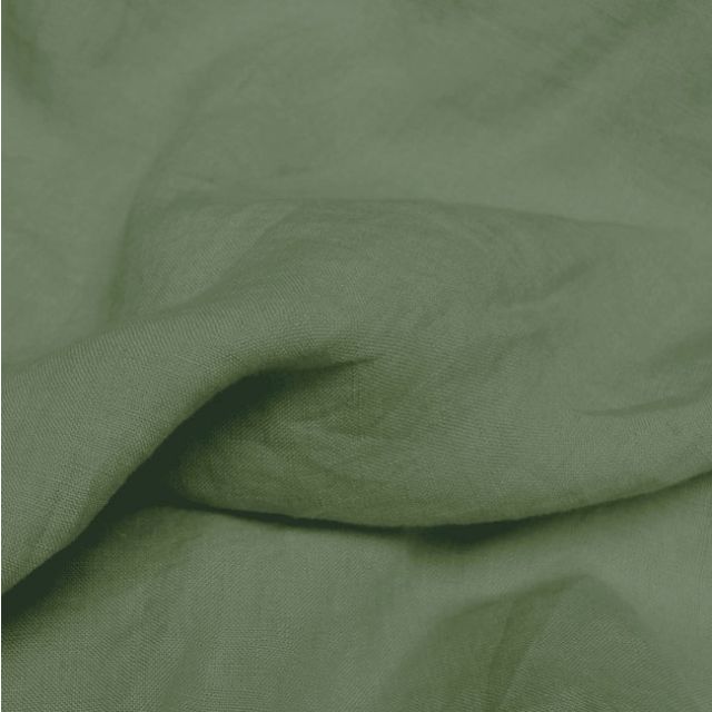 Ulrike Sage, Green stonewashed linen cotton mix fabric