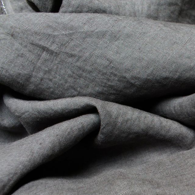 Vilgot Granite 280cm - Dark Grey wide Linen fabric