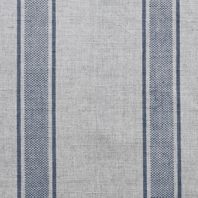 Bella Denim Blue Linen Mix Oeko Tex, Blue And White Striped Curtains Uk