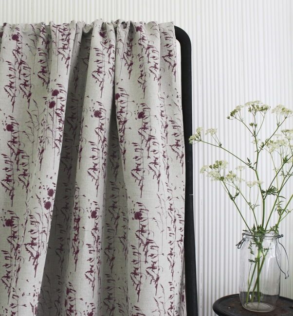 Breeze Wine Red Linen Mix Oeko Tex, Patterned Sheer Curtain Fabric Uk