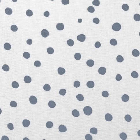 Dottie Agate Blue-WHT - Dotted fabric with Blue spots, 100% Linen