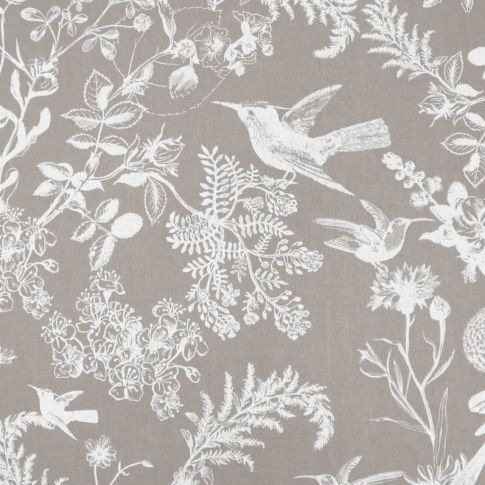 Marianne Almond - Curtain fabric with Dusty Cream botanical print