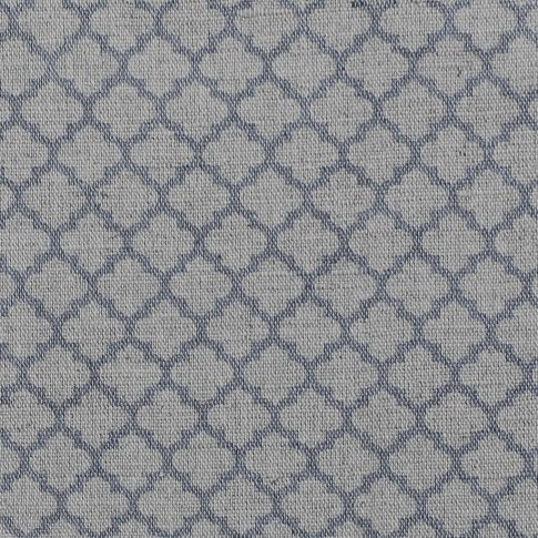 Jonna Ash - Curtain fabric, grey moroccan clover pattern