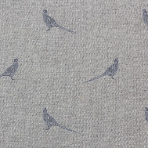 Pheasant Ash - Curtain fabric with grey pattern of pheasants