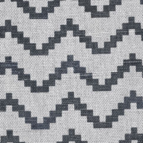 Azig Ash - Fabric for roman blinds with Grey zig-zag pattern