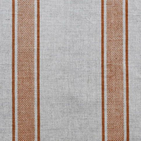 Bella Burnt Orange - Curtain fabric with Orange stripes