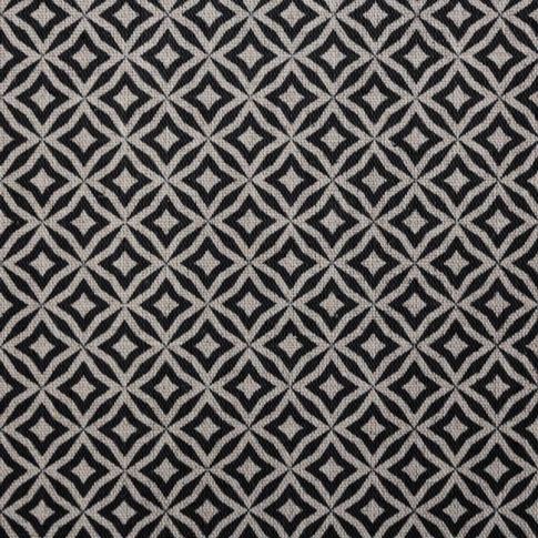 Nella Noir  Fabric for curtains, Black Print