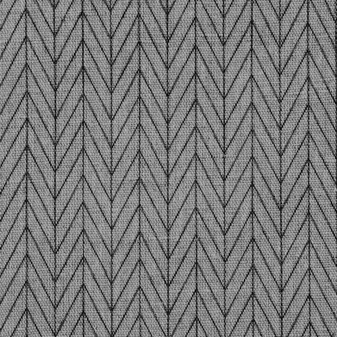 Ollie Noir Curtain fabric, abstract black herringbone pattern