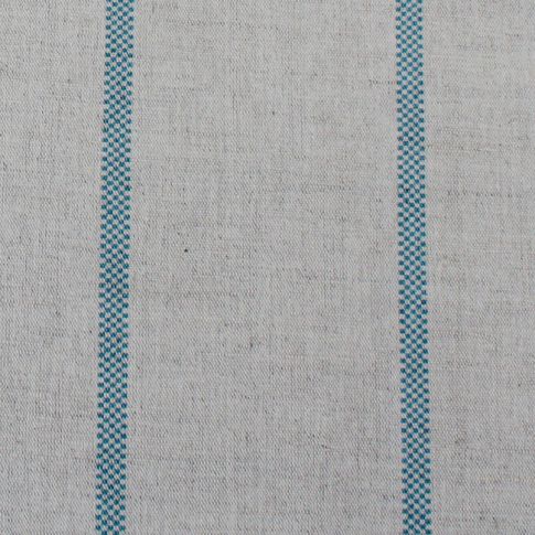Ronja Blue Stone - Blue stripes printed on Linen Cotton fabric