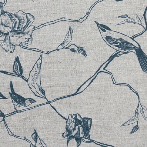 Gardenia Blue Stone - Blue Botanical / bird pattern