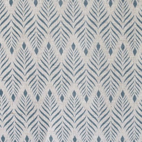 Sylvia Blue Stone - Blue abstract print on Natural fabric