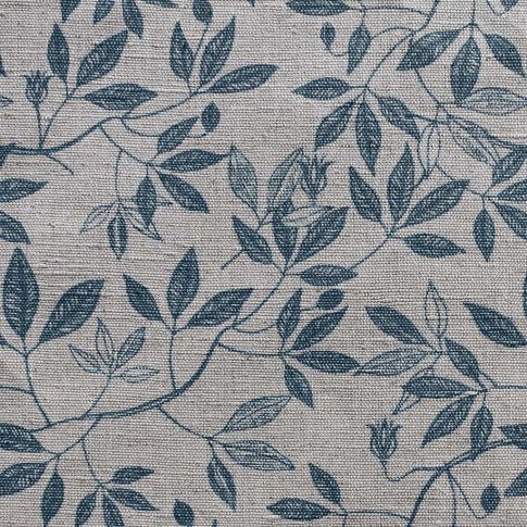 Siranda Blue Stone - Curtain fabric with botanical print
