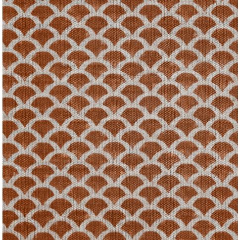 Erle Burnt Orange - Natural curtain fabric, Orange contemporary print