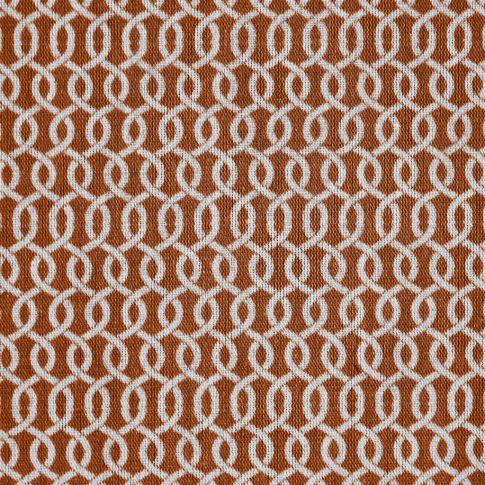 Gisla Burnt Orange  - Natural curtain fabric, Orange abstract print