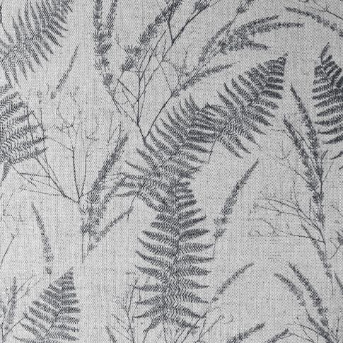 Fernia Charcoal - Fabric for curtains with Dark Grey print