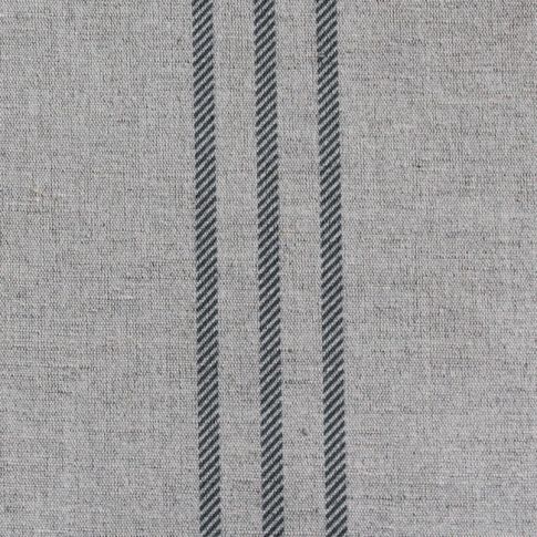 Telma Charcoal - Curtain fabric with Dark Grey stripes