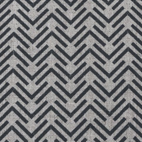 Thea Charcoal - Grey Linen mix fabric, Patterned