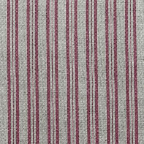 Olga Cherry - Curtain fabric with Red stripes