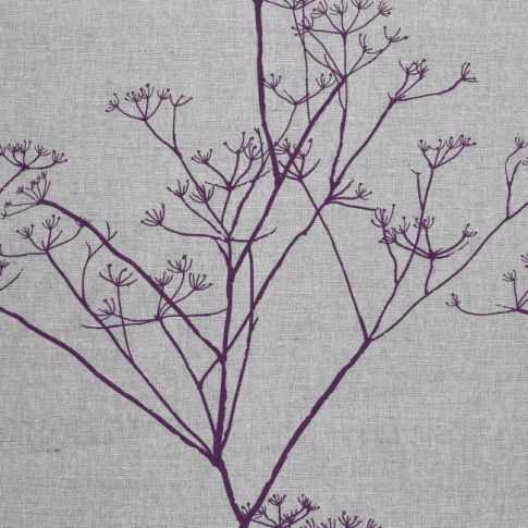 Chervil Grape, Natural fabric with Purple print