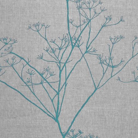 Chervil Marine, Natural fabric with Blue print