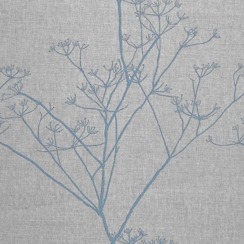 Chervil True Blue, Natural fabric with Blue print