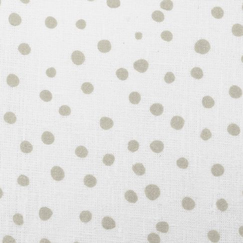 Dottie Clay-WHT - Dotted fabric with Grey spots, 100% Linen