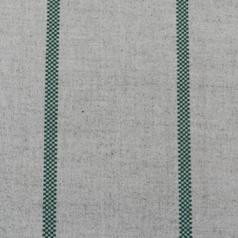 Ronja Dark Pine - Natural fabric with Green stripes