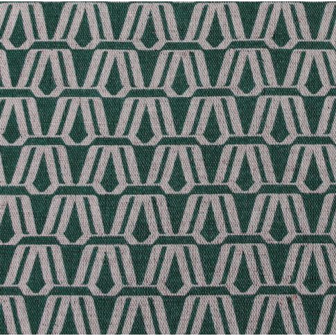 Elva Dark Pine - Natural curtain fabric, Dark Green contemporary print