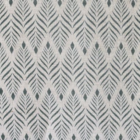 Sylvia Dark Pine - Dark Green abstract pattern on Natural fabric