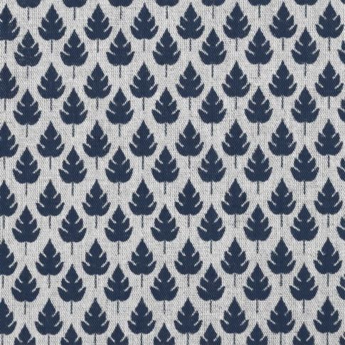 Kira-INV Deep Blue- Curtain fabric with Dark Blue botanical print