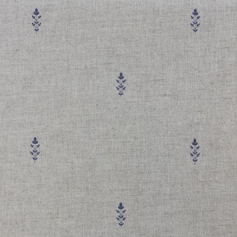 Asli Deep Blue - Natural fabric with classical blue pattern