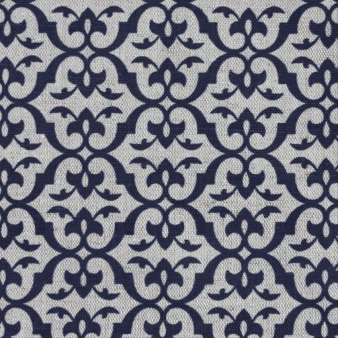 Brita Deep Blue - Curtain fabric printed with Dark Blue