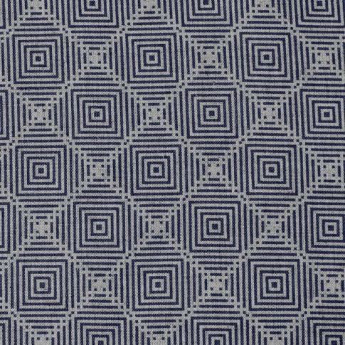 Feline Deep Blue- Fabric for curtains, Blue Print