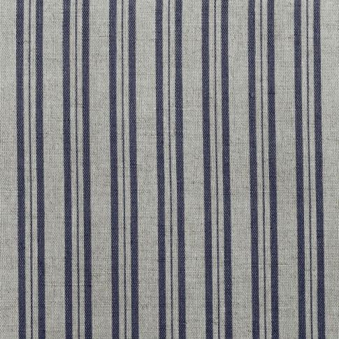 Olga Deep Blue - Curtain fabric with Dark Blue stripes