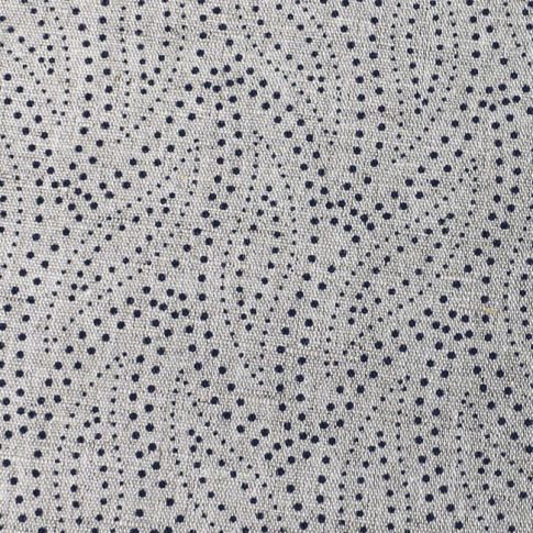 Pia Deep Blue - Curtain fabric, abstract Dark Blue leaf pattern