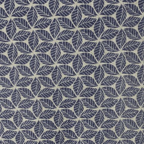 Saana Deep Blue - Curtain fabric, abstract Dark Blue geometric pattern