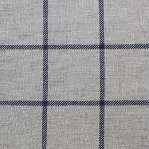 Tove Deep Blue - Checked fabric with Blue checks for curtains, roman blinds