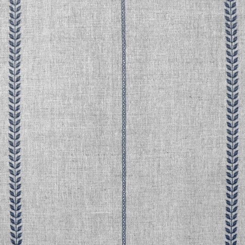 Berit-NAT Deep Blue - curtain fabric with Dark Blue striped print
