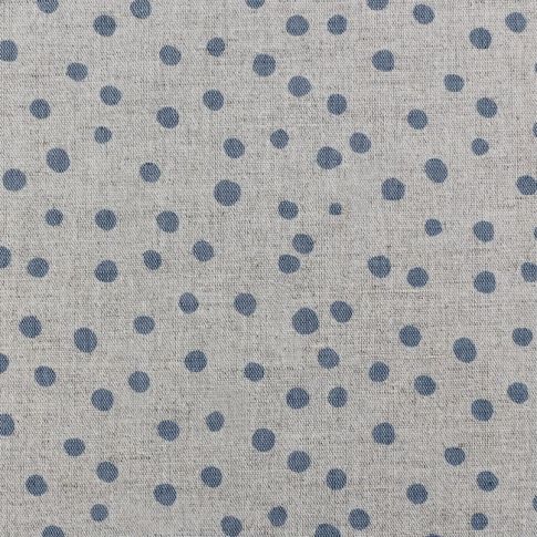 Dottie Denim - Dotted curtain fabric with Blue dots 