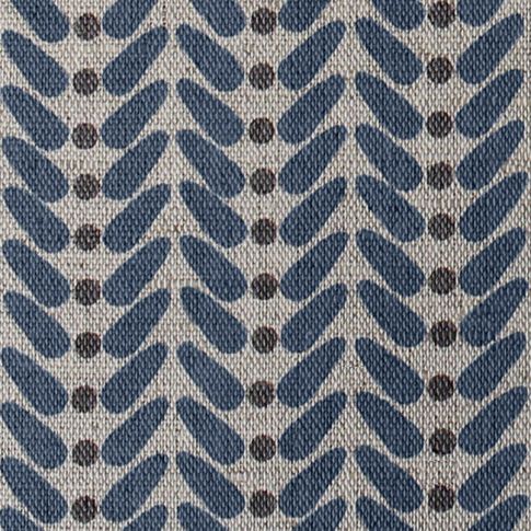 Hulda Denim - Natural Fabric printed with Blue and Grey
