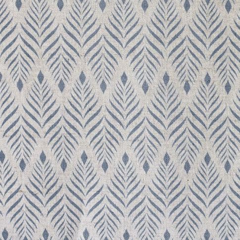 Sylvia Denim - Blue abstract print on Natural fabric