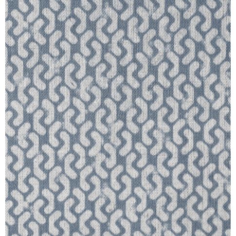 Arina Denim - Natural curtain fabric, Blue abstract print